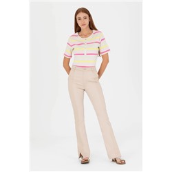 Kadın Manolya Bisiklet Yaka Tişört