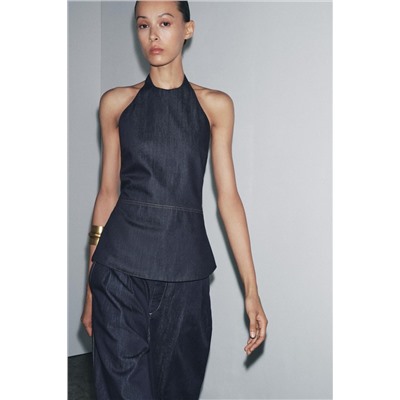 TOP HALTER DENIM ZW COLLECTION
