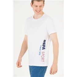 Erkek Beyaz Bisiklet Yaka Tişört