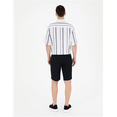 Lacivert Regular Fit Örme Şort