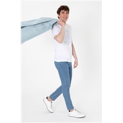 Erkek Açık Mavi Slim Fit Jean Pantolon