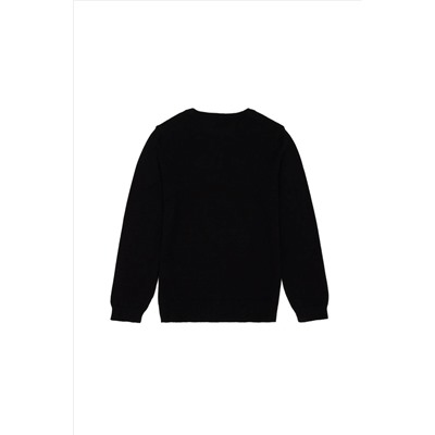 Erkek Çocuk Siyah Basic Kazak