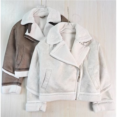 Женская куртка в мотоциклетном стиле, толстая, теплая, с подкладкой из искусственного меха.