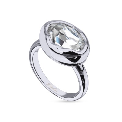 Кольцо Грация (кристаллы SW белые; покрытие родий), Есть комплект