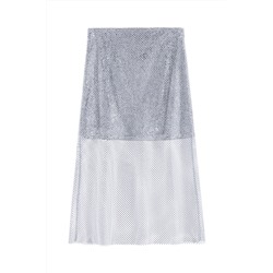 Falda midi Gris