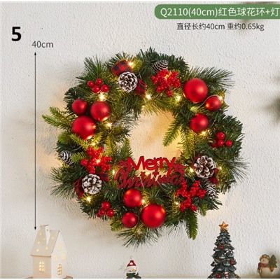 Венок с подсветкой. Украшение на дверь