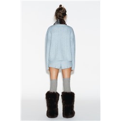 80% WOOL CABLE KNIT SHORTS SKI COLLECTION