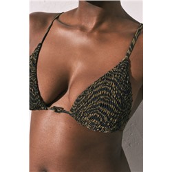 Top bikini triangular animal print smock