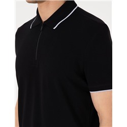 Siyah Slim Fit Polo Yaka Tişört