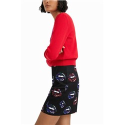 Minifalda slim labios