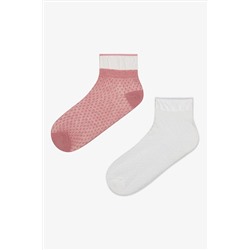 Penti Frill Colosio 2li Pembe Beyaz Soket Çorap