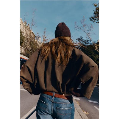 CHAQUETA BOMBER EFECTO ANTE