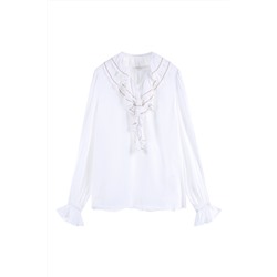 Blusa de seda Blanco