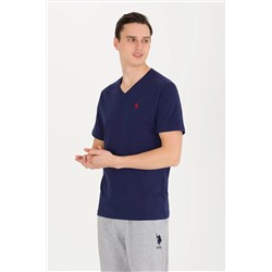 Erkek Lacivert Basic V Yaka Tişört