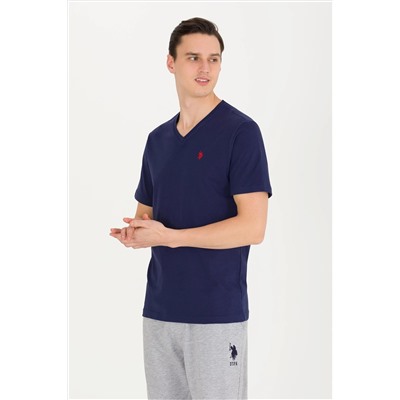 Erkek Lacivert Basic V Yaka Tişört