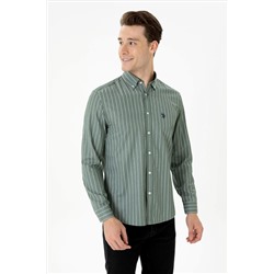 Erkek Haki Uzun Kollu Gömlek