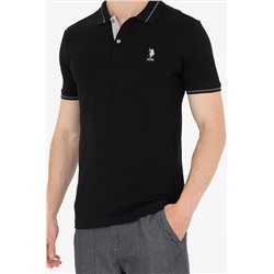 Erkek Siyah Basic Polo Yaka Tişört