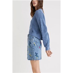 Minifalda vaquera floral