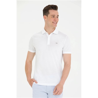 Erkek Beyaz Polo Yaka Tişört
