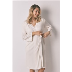 Bata "maternity" cinturón blanco