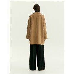 Полупальто-халат из шерсти, R136/irishcream