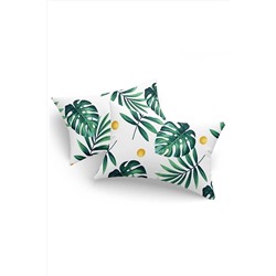 Ev & Ev Home 2li Yastık Kılıfı Monstera Yeşil Ep-029356