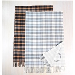 Зимний теплый мягкий клетчатый жаккардовый шарф