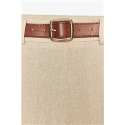 Женские длинные шорты из смесового льна с ремнем    ZAR*A  Официальный магазин