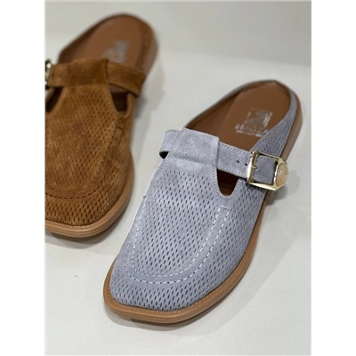 Шлепанцы серо голубой