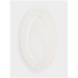 Блюдо, 36x23 см, овальное, белое, Elite