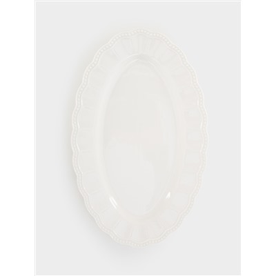 Блюдо, 36x23 см, овальное, белое, Elite