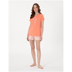 Somon Kısakollu Şort Pijama Takımı