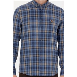 Erkek Mavi Uzun Kollu Gömlek