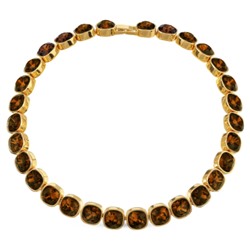 Колье Триумф (кристаллы SW шоколад 10мм; покрытие золото) 38-42см, Есть комплект
