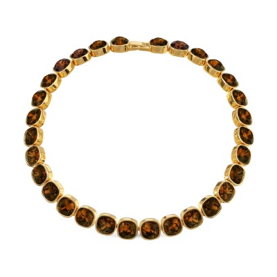 Колье Триумф (кристаллы SW шоколад 10мм; покрытие золото) 38-42см, Есть комплект