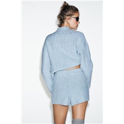 80% WOOL CABLE KNIT SHORTS SKI COLLECTION