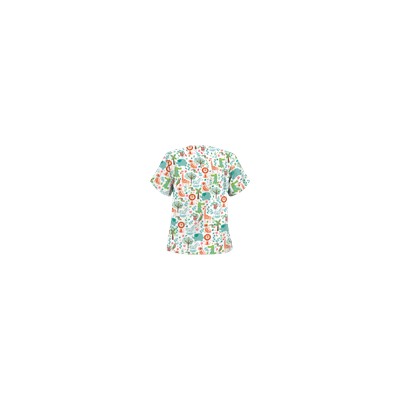 UA Day At The Zoo White Scrub Top