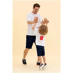 Erkek Beyaz Comfort Bisiklet Yaka Tişört