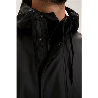Bad Bear Patrol Raincoat Siyah Erkek Kapüşonlu Yağmurluk