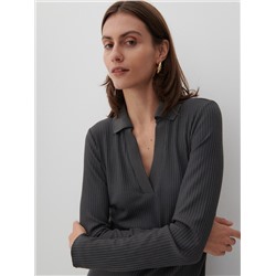 Strickkleid mit Gestreifter Struktur