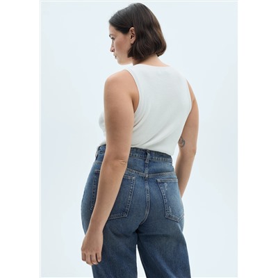 Jeans Blanca rectos crop