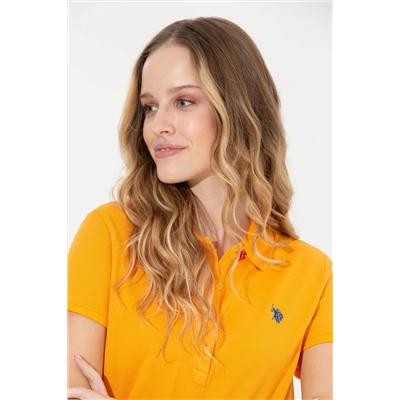Kadın Sarı Basic Polo Yaka Tişört