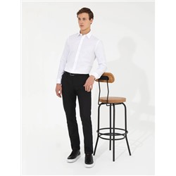 Beyaz Slim Fit Armürlü Gömlek