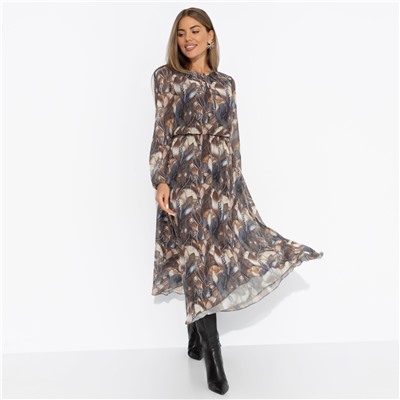 Платье нарядное на подкладе, Летящие мгновения (brown)