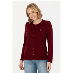 Kadın Bordo Basic Triko Hırka