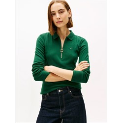 Long-Sleeve Zip Slim Fit Polo