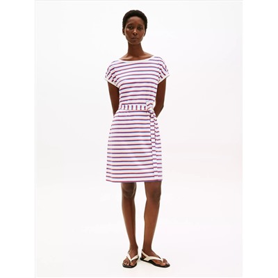Belted Stripe T-Shirt Dress