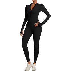 speerise Women Long Sleeve One Piece Workout Jumpsuit Romper Bodysuit Tummy Control Body Suits Jumpers