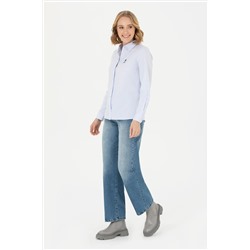 Kadın Açık Mavi Uzun Kollu Basic Gömlek