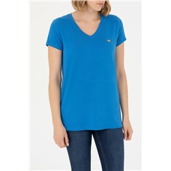 Kadın Saks Basic Tişört